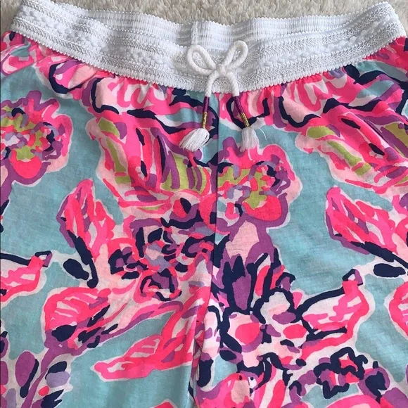 Lily Pulitzer Girls Bright Pink Pajama Loungewear Pants EUC 8/10 Large - Picture 6 of 13